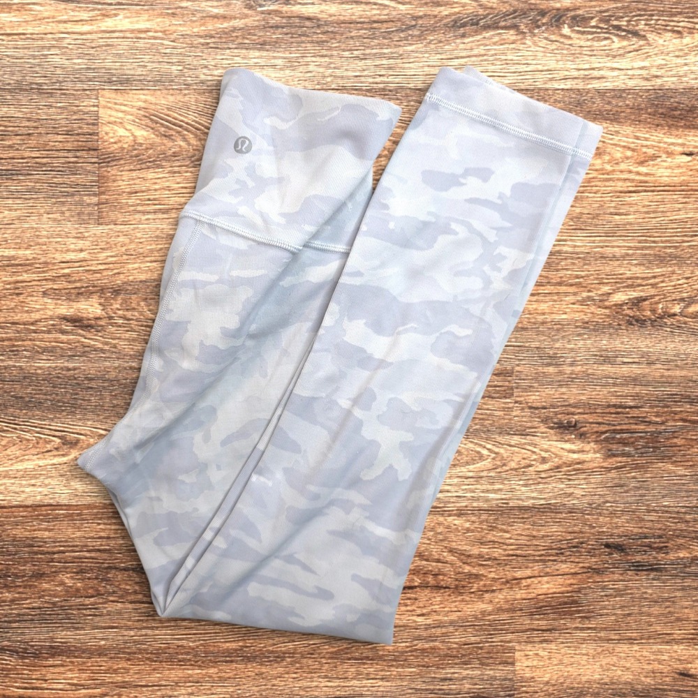 Lululemon Incognito Camo Alpine White Starlight Wunder Under Tights Women's 4